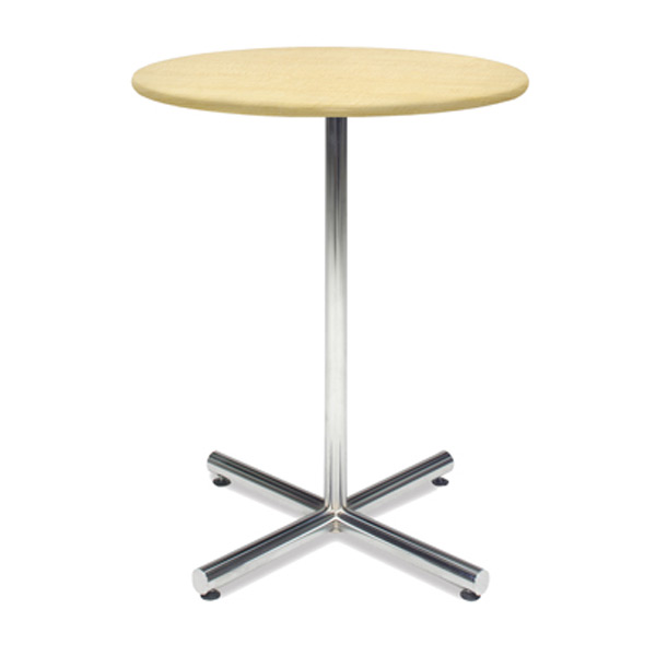 36″ Round Bar Table with Chrome Base - Maple