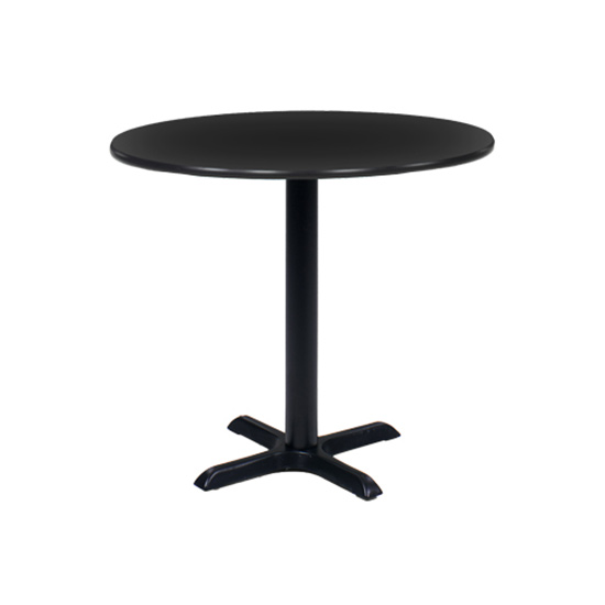 36″ Round Cafe Table - Black with Black Base