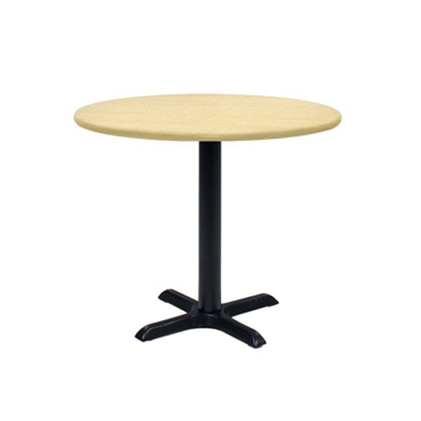 36″ Round Cafe Table - Maple with Black Base