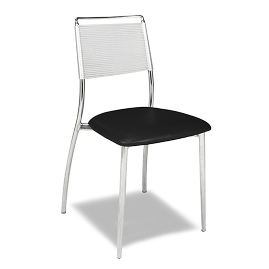 Silk Back Chair, Armless - Black