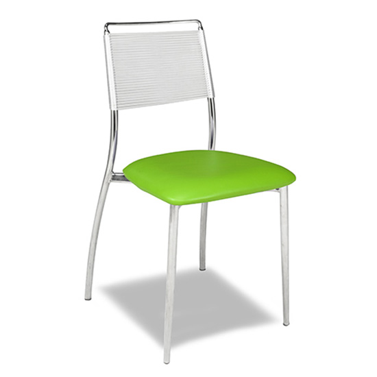 Silk Back Chair, Armless - Green