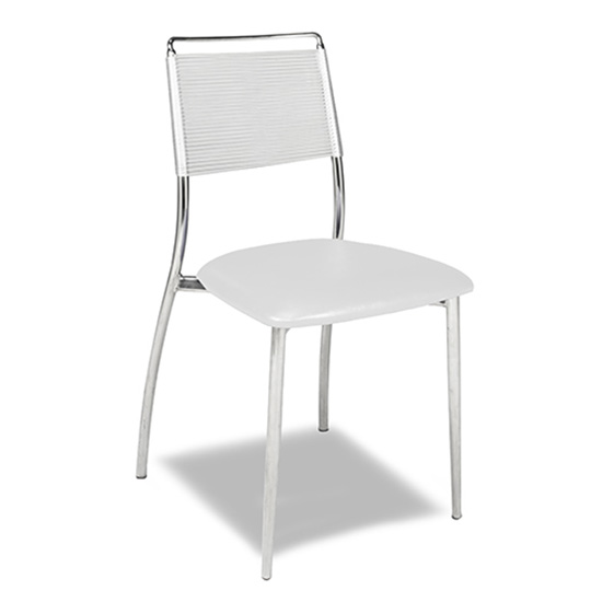 Silk Back Chair, Armless - White