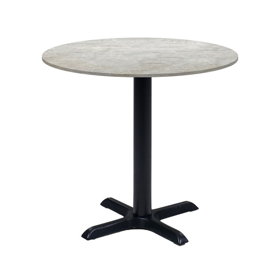 32” Round Cement Cafe Table with Black Base